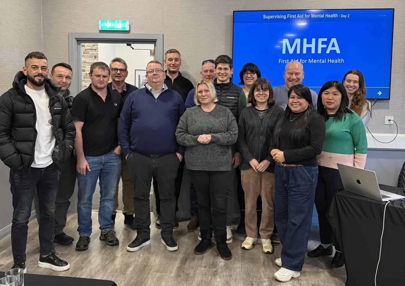 A group of participants after a two day mental health first aid course in Edinburgh